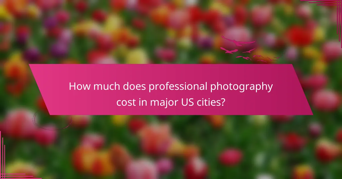 How much does professional photography cost in major US cities?