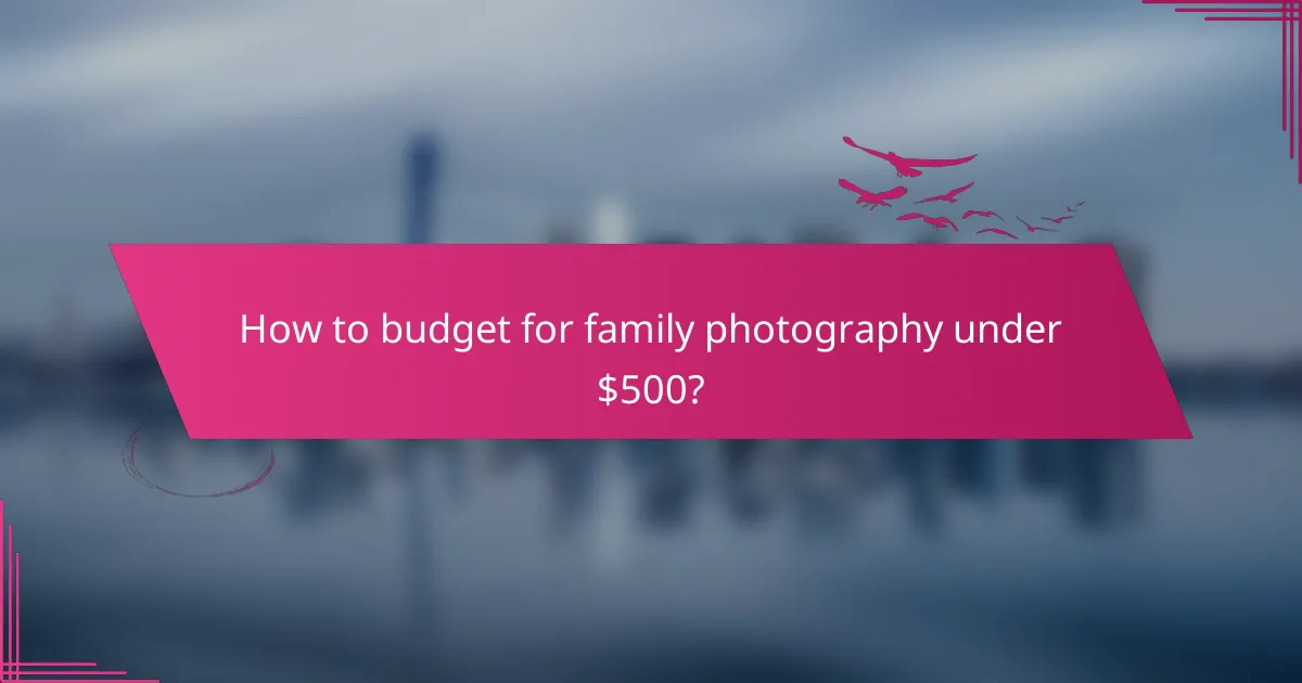 How to budget for family photography under $500?