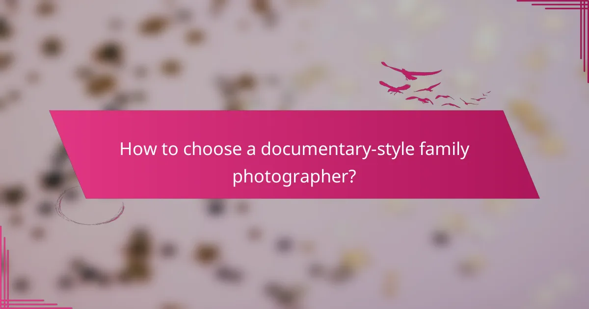 How to choose a documentary-style family photographer?