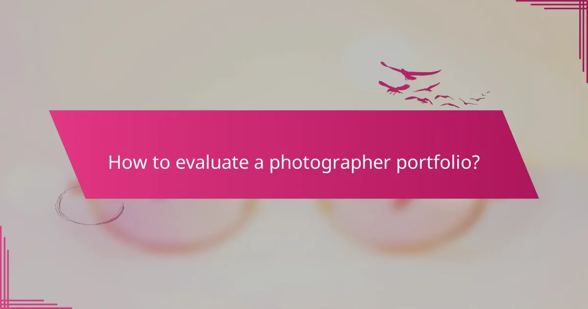 How to evaluate a photographer portfolio?
