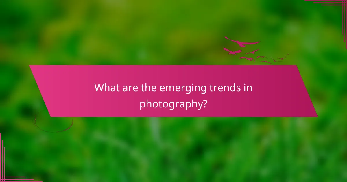 What are the emerging trends in photography?