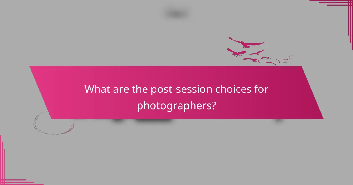 What are the post-session choices for photographers?