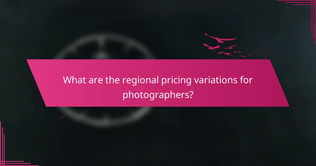 What are the regional pricing variations for photographers?