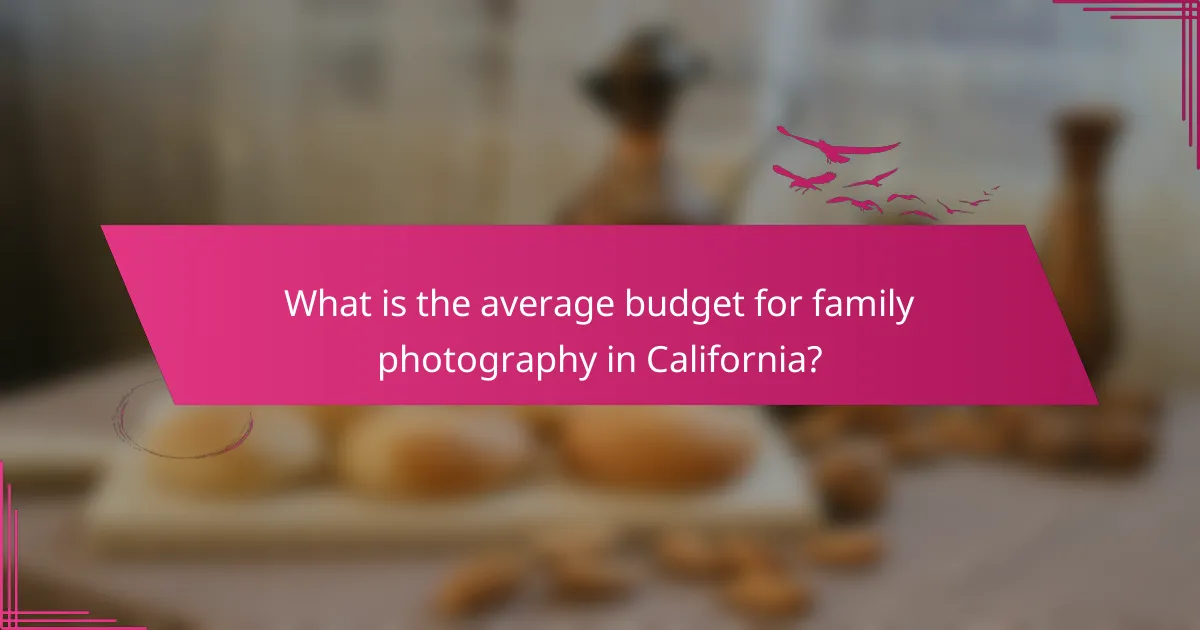 What is the average budget for family photography in California?